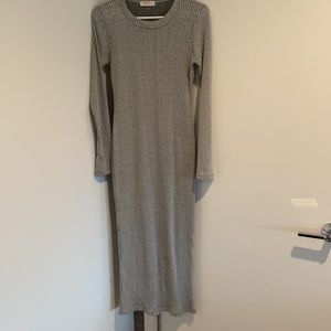 Grey Bodycon Midi Sweater Dress
